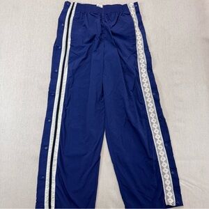 BDG Tearaway Track Pants L Snap Button Sides Lace Trim Navy Y2K  Streetwear